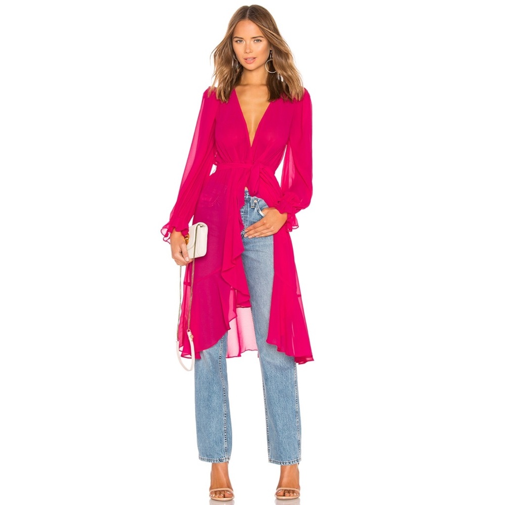 LPA Ruffle Duster In Fucshia - Picture 2 of 5